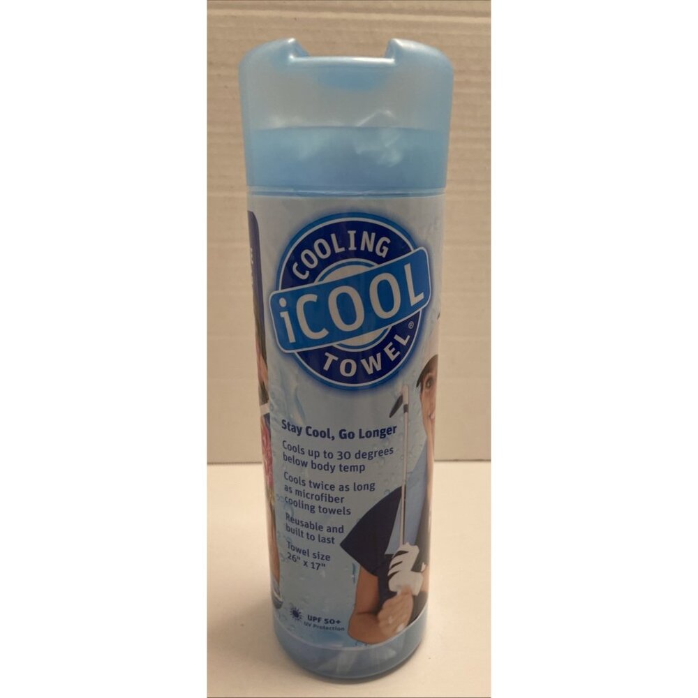 iCOOL® PVA Blue Cooling Towel Reusable Machine Washable 26" x 17" NEW & SEALED